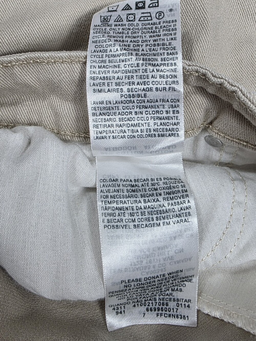 Denizen From Levi's Cuffed Capri Denim Pants Stretch Tan Color Women's Size 4 - Picture 6 of 9